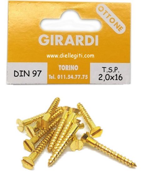 VITE A LEGNO TSP 2,0x16 OTTONE DIN 97