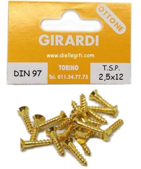 VITE A LEGNO TSP 2,5x12 OTTONE DIN 97