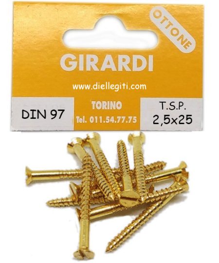 VITE A LEGNO TSP 2,5x25 OTTONE DIN 97