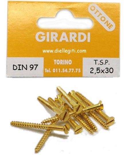 VITE A LEGNO TSP 2,5x30 OTTONE DIN 97