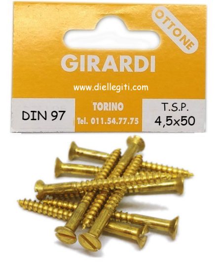 VITE A LEGNO TSP 4,5x50 OTTONE DIN 97