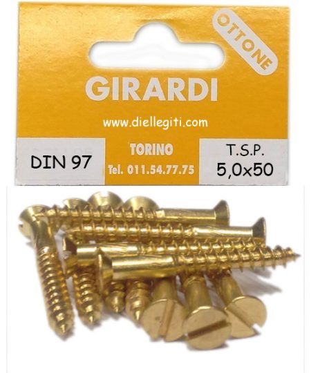 VITE A LEGNO TSP 5,0x50 OTTONE DIN 97