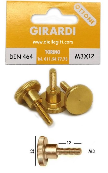 VITE ZIGRINATA OTTONE DIN 464 M3X12