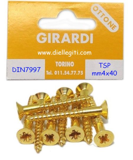 VITE A LEGNO OTTONE TSP 4x40 CROCE DIN 7997