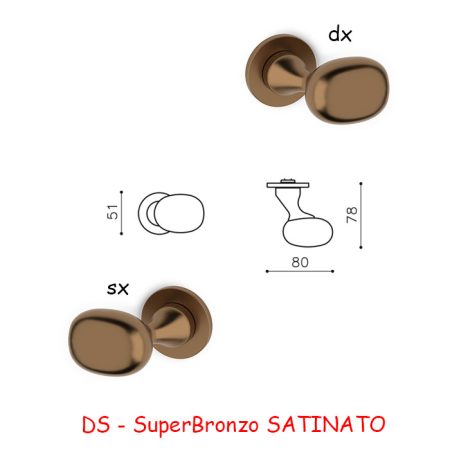 MEZZA MANIGLIA MELANZANA SuperBronzo SATINATO