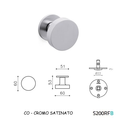 MEZZO POMOLO LINK B FISSO CROMO SATINATO