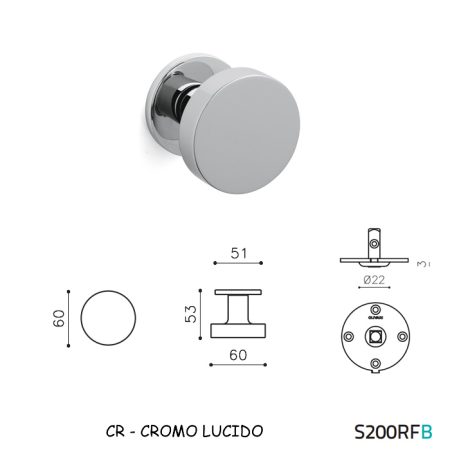 MEZZO POMOLO LINK B FISSO CROMO LUCIDO