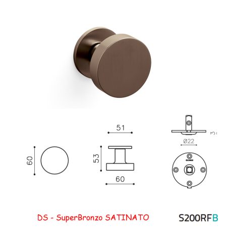 MEZZO POMOLO LINK B FISSO SuperBronzo SATINATO