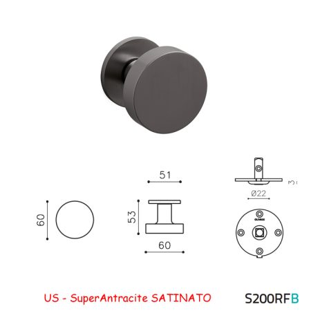 MEZZO POMOLO LINK B FISSO SuperAntracite SATINATO