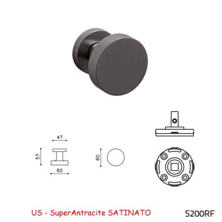 MEZZO POMOLO LINK FISSO SuperAntracite SATINATO