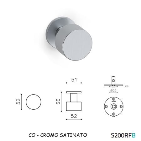 MEZZO POMOLO LIPSTICK FISSO CROMO SATINATO