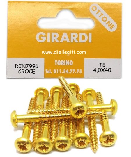 VITE A LEGNO OTTONE TB 4x40 CROCE DIN 7996