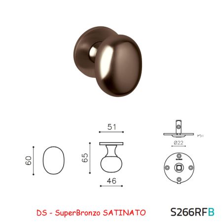 MEZZO POMOLO MELANZANA FISSO SuperBronzo SATINATO