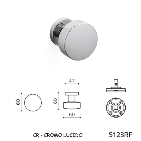 MEZZO POMOLO OSCAR FISSO CROMO LUCIDO