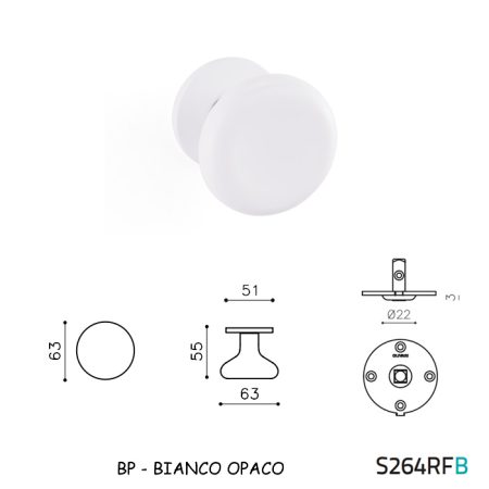 MEZZO POMOLO PADDLE FISSO BIANCO OPACO