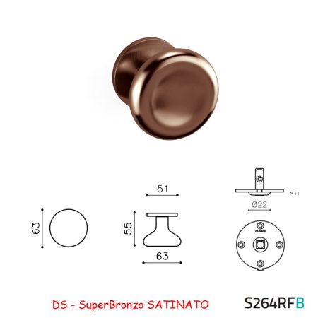 MEZZO POMOLO PADDLE FISSO SuperBronzo SATINATO