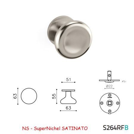MEZZO POMOLO PADDLE FISSO SuperNichel SATINATO