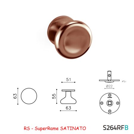 MEZZO POMOLO PADDLE FISSO SuperRame SATINATO