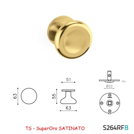 MEZZO POMOLO PADDLE FISSO SuperOro SATINATO