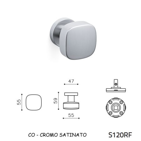 MEZZO POMOLO ROGER FISSO CROMO SATINATO