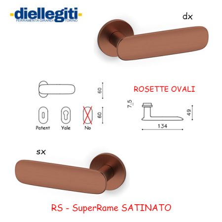 MEZZA MANIGLIA CONCA L ROSETTA OVALE SuperRame SATINATO