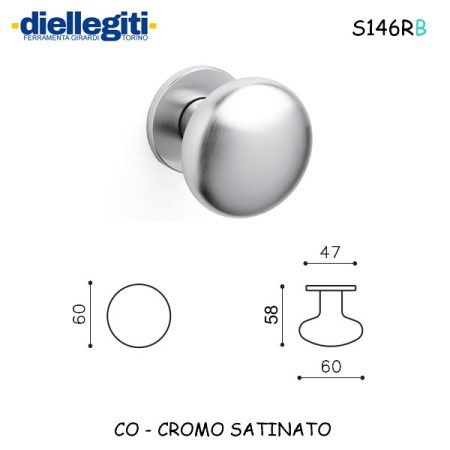 MEZZO POMOLO EDISON B 60 CROMO SATINATO