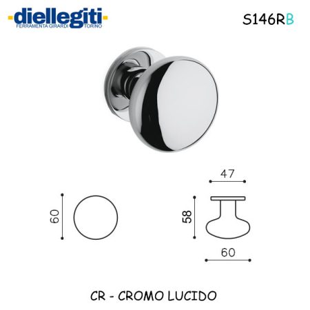 MEZZO POMOLO EDISON B 60 CROMO LUCIDO