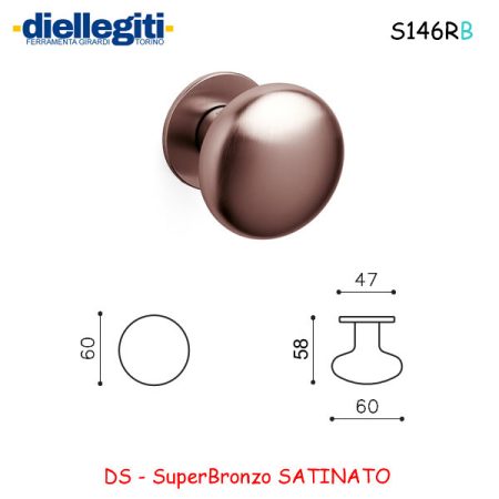 MEZZO POMOLO EDISON B 60 SuperBronzo SATINATO
