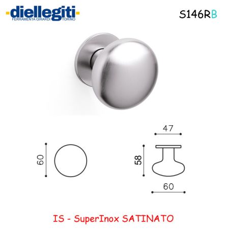 MEZZO POMOLO EDISON B 60 SuperInox SATINATO