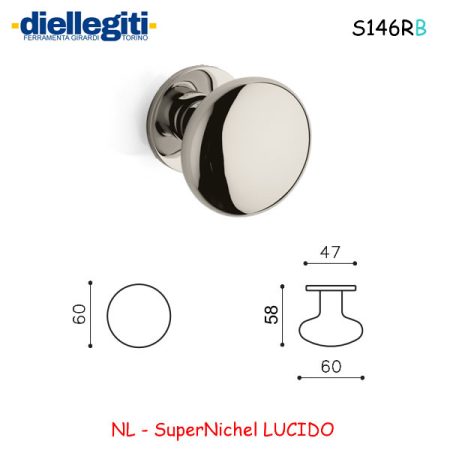 MEZZO POMOLO EDISON B 60 SuperNichel LUCIDO