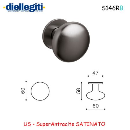 MEZZO POMOLO EDISON B 60 SuperAntracite SATINATO