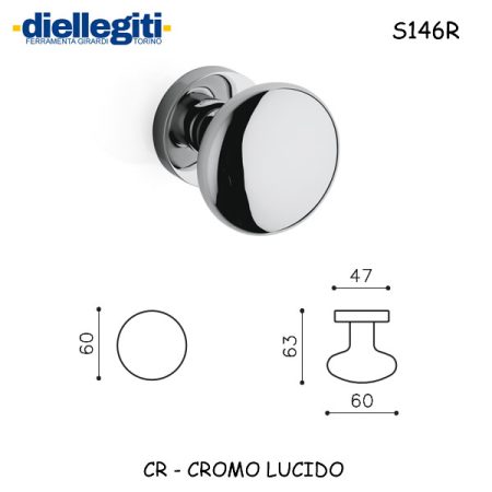 MEZZO POMOLO EDISON 60 CROMO LUCIDO