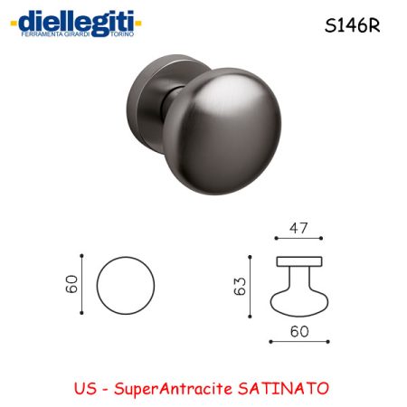 MEZZO POMOLO EDISON 60 SuperAntracite SATINATO