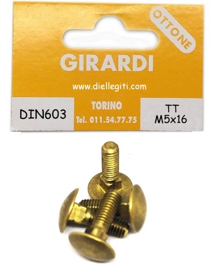 VITE OTTONE TESTA TONDA M5X16 DIN 603