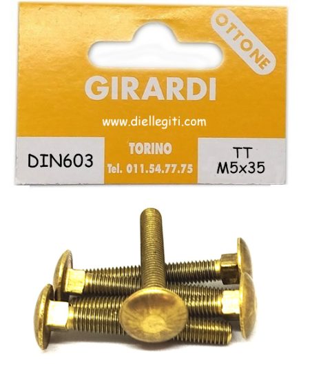 Rivetti testa tonda con bottone in ottone massiccio DIN 660 M2 M3 M4 M5