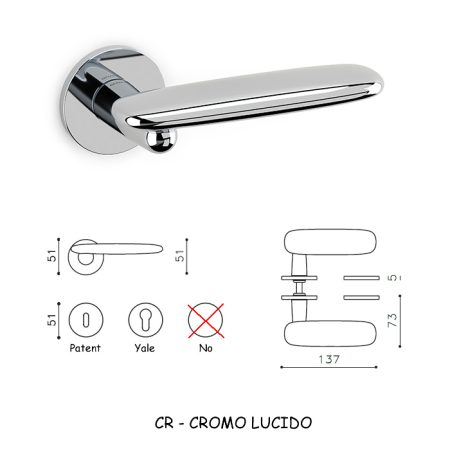 Maniglia Olivari  DOLMEN CROMO LUCIDO