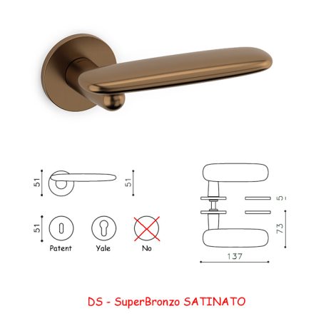 Maniglia Olivari  DOLMEN SuperBronzo SATINATO