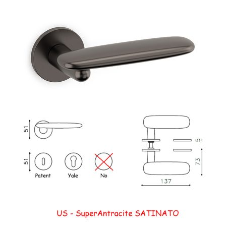 Maniglia Olivari  DOLMEN SuperAntracite SATINATO