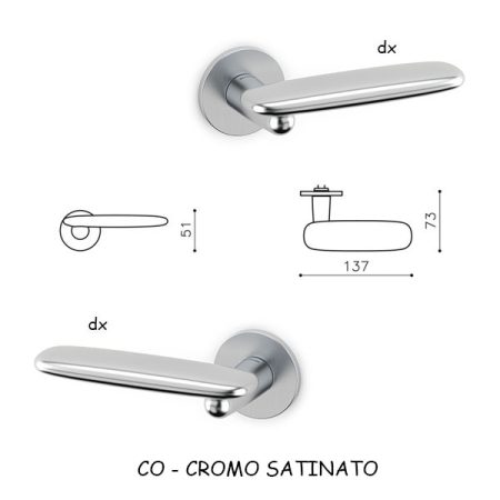 Mezza Maniglia Olivari  DOLMEN CROMO SATINATO
