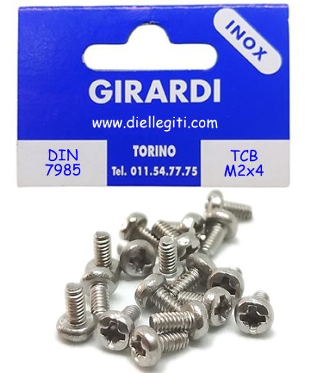 VITE INOX T. CILINDRICA M2x4 CROCE PH DIN7985
