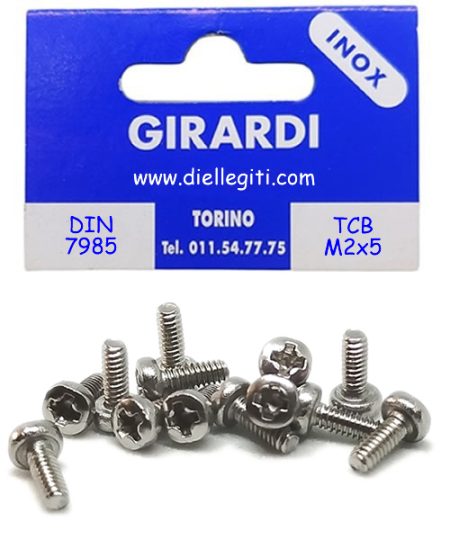 VITE INOX T. CILINDRICA M2x5 CROCE PH DIN7985