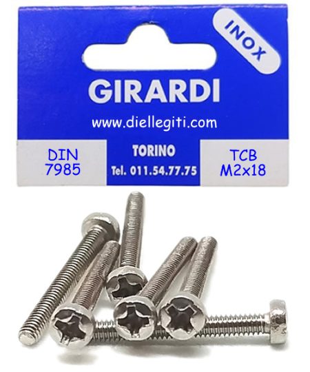 VITE INOX T. CILINDRICA M2x18 CROCE PH DIN7985
