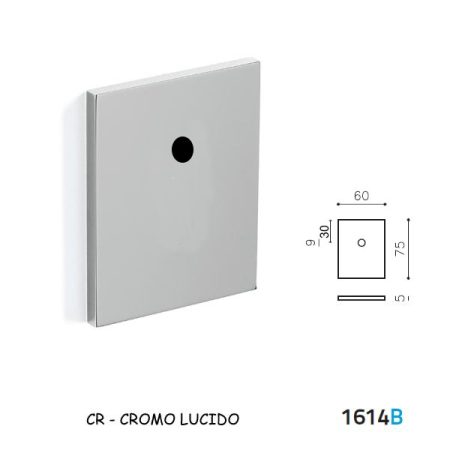 BOCCHETTA RETTANGOLARE PER BLINDATI  CROMO LUCIDO