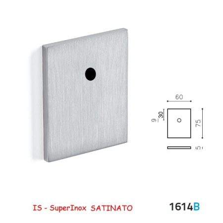BOCCHETTA RETTANGOLARE PER BLINDATI SuperInox SATINATO