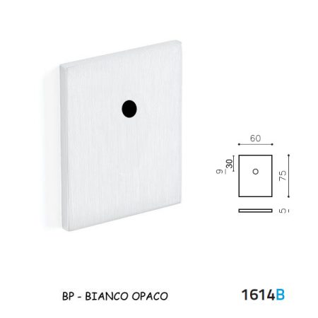 BOCCHETTA RETTANGOLARE PER BLINDATI BIANCO OPACO