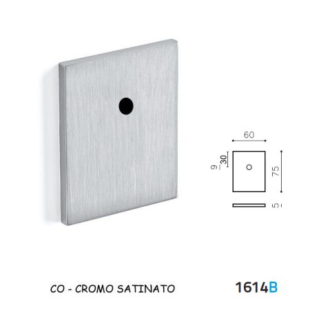 BOCCHETTA RETTANGOLARE PER BLINDATI CROMO SATINATO