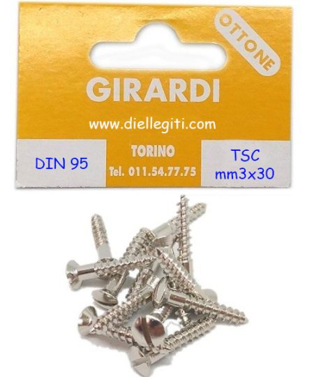 VITE A LEGNO TSC 3x30 NICHELATA DIN 95