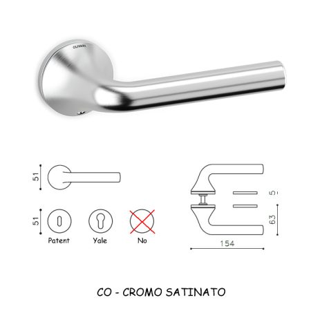 MANIGLIA BASEL L CROMO SATINATO