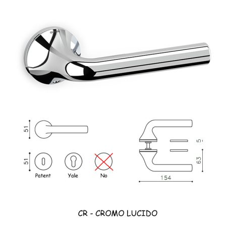 MANIGLIA BASEL L CROMO LUCIDO