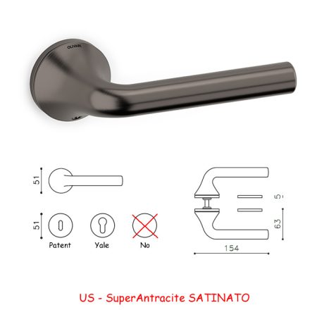 MANIGLIA BASEL L SuperAntracite SATINATO